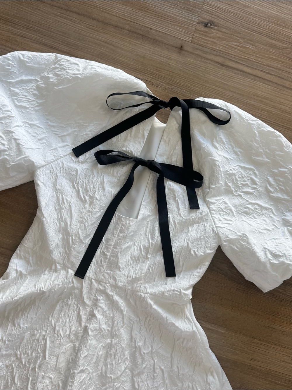 H&M JACQUARD-WEAVE TIE-BACK DRESS - Picture 7 of 9